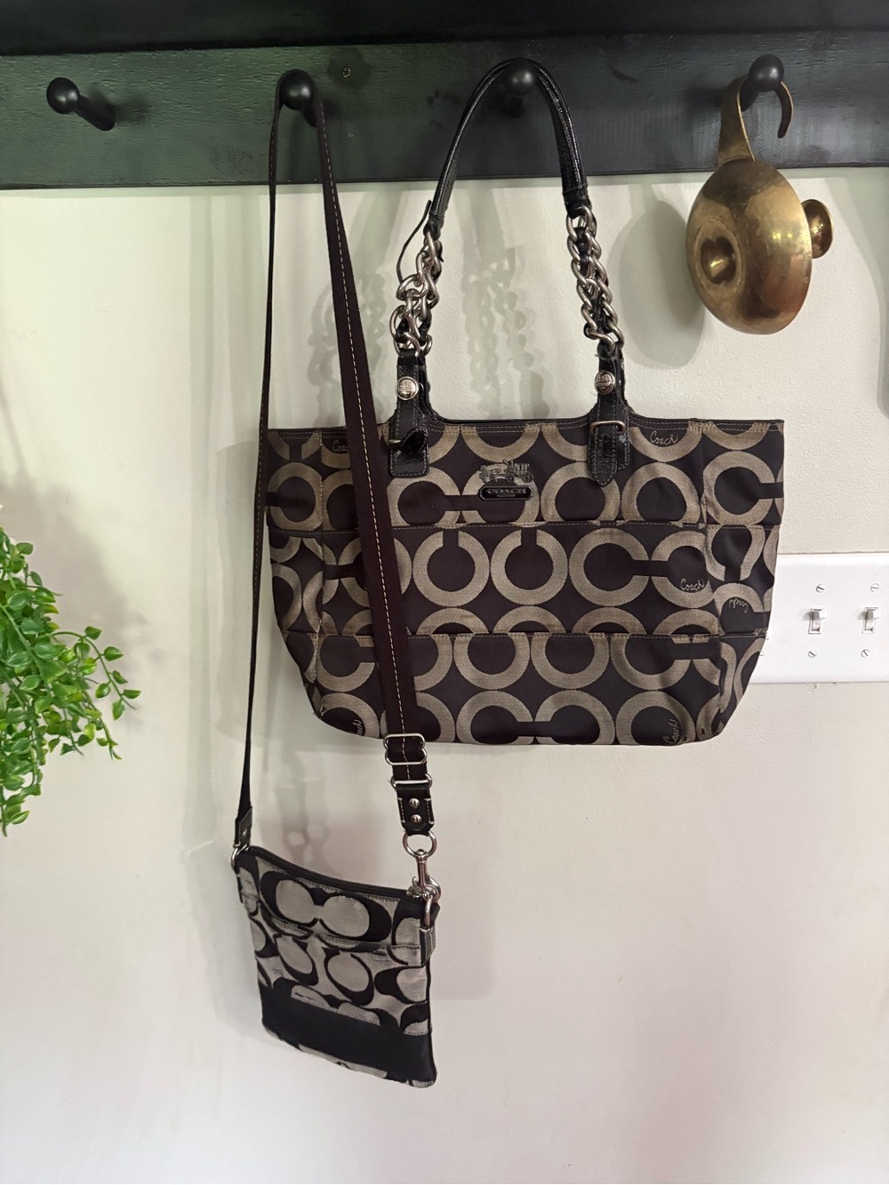 Coach  Signature Canvas Tote with Crossbody Pouch